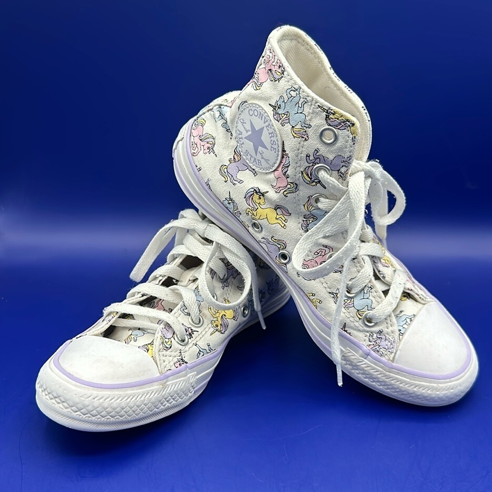 Converse Chuck Taylor CTAS Hi Unicorn Print Girls Shoe Sneaker A01674F 3.5 Kid's